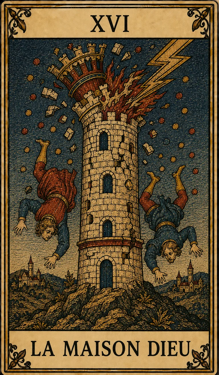 La Maison Dieu, carte originale du Tarot de Marseille Lames de Minuit