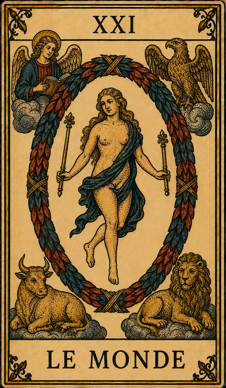 Le Monde, carte originale du Tarot de Marseille Lames de Minuit