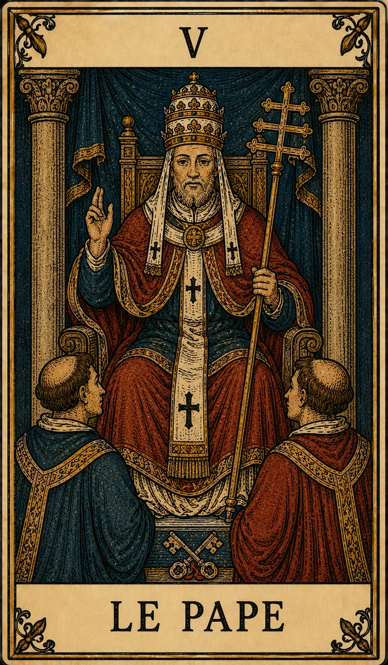 Le Pape, carte originale du Tarot de Marseille Lames de Minuit
