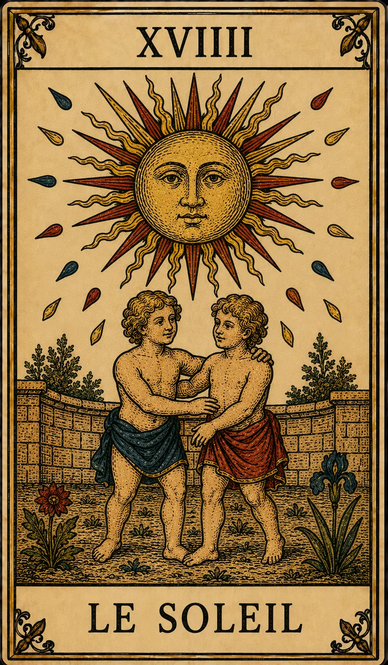 Le Soleil, carte originale du Tarot de Marseille Lames de Minuit