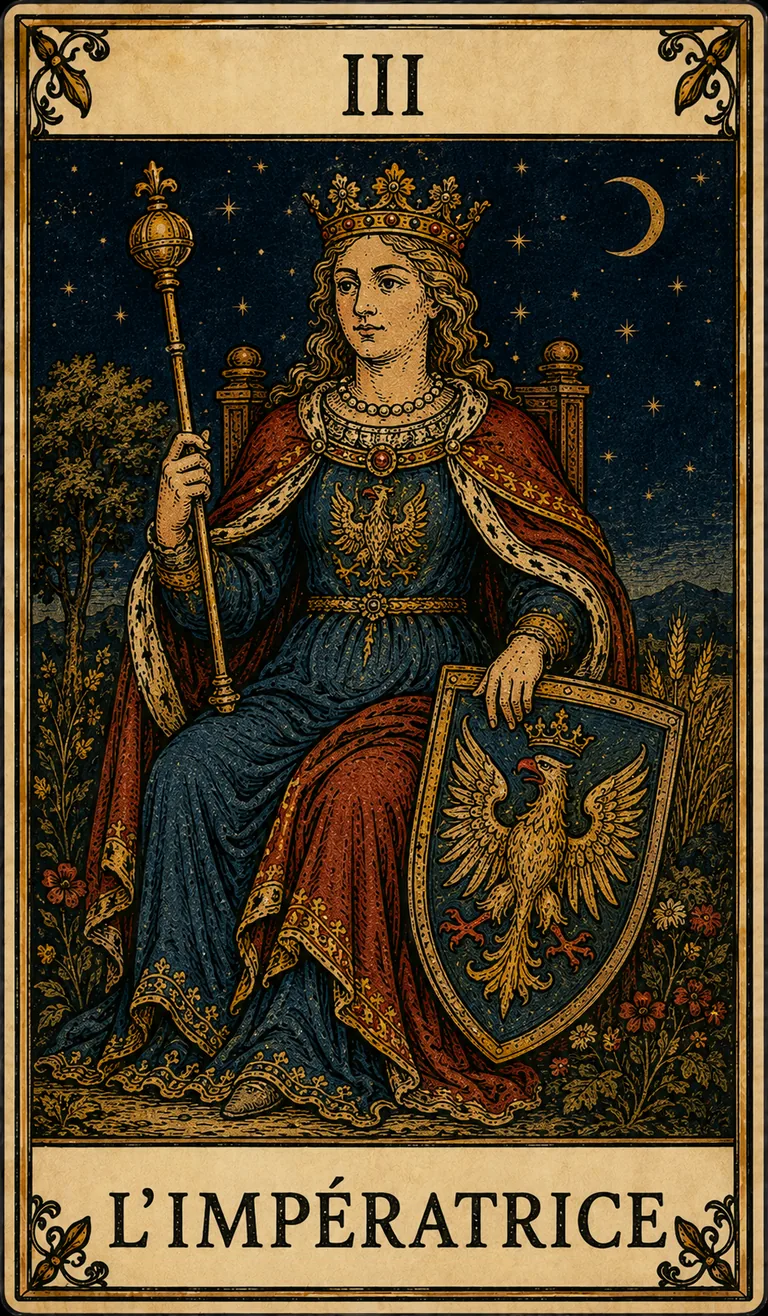 L'Impératrice, carte originale du Tarot de Marseille Lames de Minuit